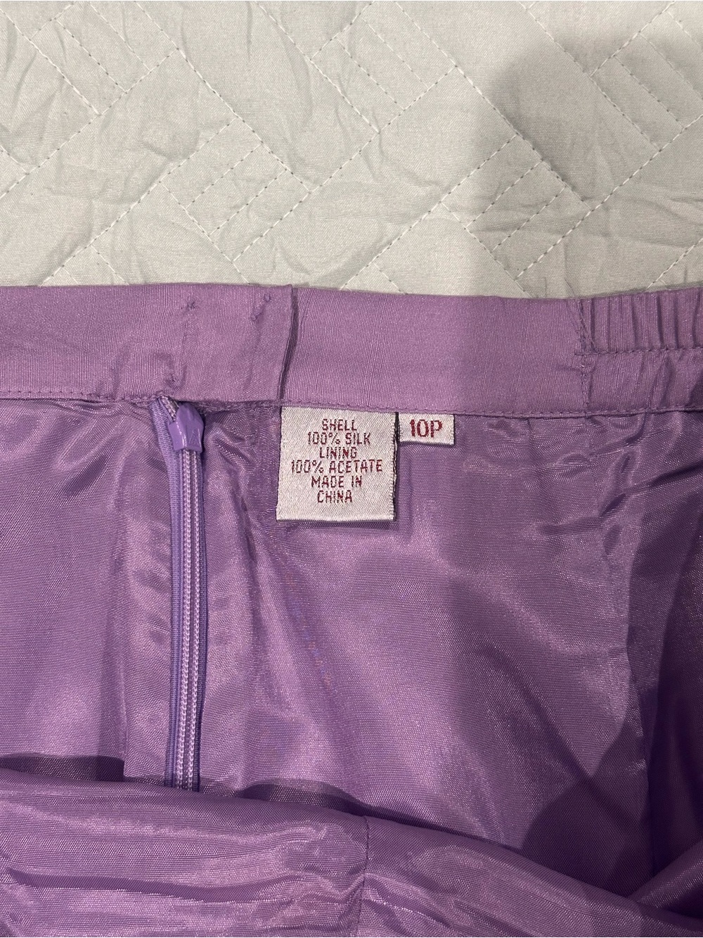 Papell Petites 2 Pc 100% Silk Pant Suit Set Size 10P Purple Striped Wrap Jacket - Picture 6 of 7
